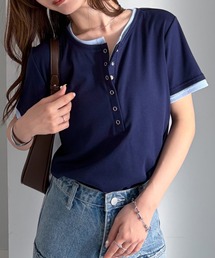 RANAN | レイヤードヘンリーネックTシャツ(Tシャツ/カットソー)