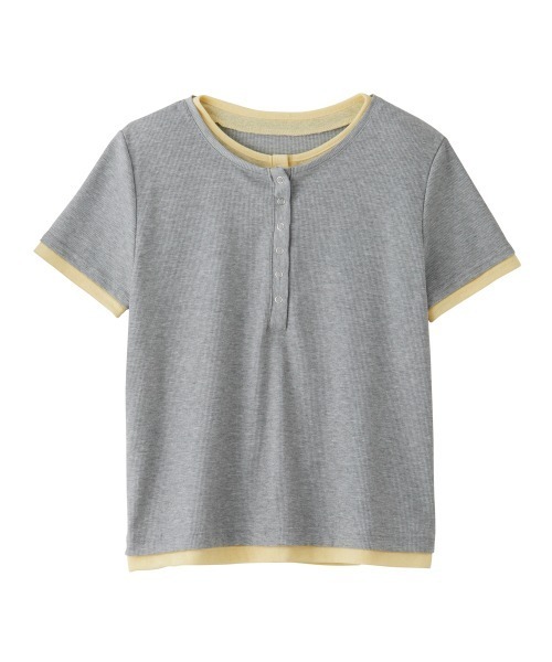 RANAN(ラナン)の「レイヤードヘンリーネックTシャツ(Tシャツ/カットソー・レディース・グレー/ブラック/ネイビー/ホワイト・LL/M/L)」の17枚目の写真