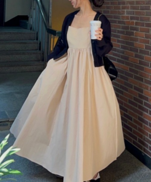 FREE STYLISTS（フリー スタイリスト）の「YUGA_YGMC　　Korean-style camisole voluminous flare dress（ワンピース・レディース・ブラック・FREE）」の16枚目の写真