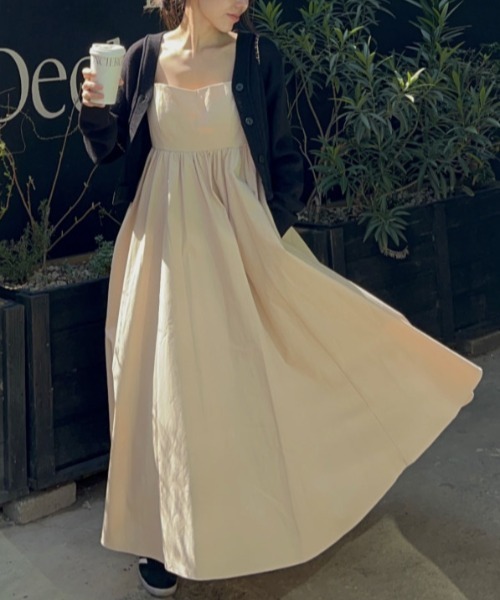 FREE STYLISTS（フリー スタイリスト）の「YUGA_YGMC　　Korean-style camisole voluminous flare dress（ワンピース・レディース・ブラック・FREE）」の17枚目の写真