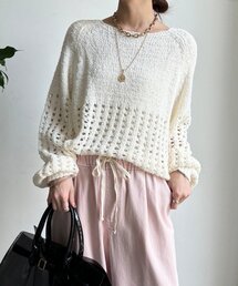 【WEB限定】メッシュ編みニットプルオーバー