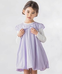 BeBe Petits Pois Vert | センターリボンバルーンシルエットワンピース(ワンピース)