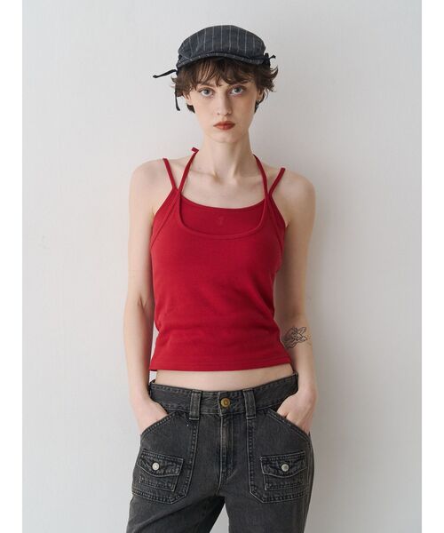 jouetie（ジュエティ）の「レイヤードキャミソール　カップ付き（キャミソール・レディース・ピンク/レッド/ブラック/オフホワイト/ブルー・MEDIUM）」の7枚目の写真