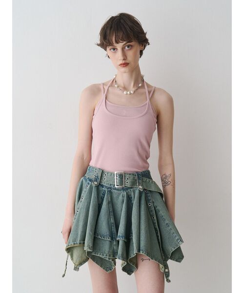 jouetie（ジュエティ）の「レイヤードキャミソール　カップ付き（キャミソール・レディース・ピンク/レッド/ブラック/オフホワイト/ブルー・MEDIUM）」の12枚目の写真