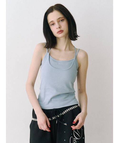 jouetie（ジュエティ）の「レイヤードキャミソール　カップ付き（キャミソール・レディース・ピンク/レッド/ブラック/オフホワイト/ブルー・MEDIUM）」の10枚目の写真