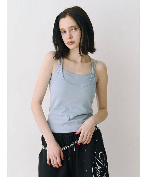 jouetie（ジュエティ）の「レイヤードキャミソール　カップ付き（キャミソール・レディース・ピンク/レッド/ブラック/オフホワイト/ブルー・MEDIUM）」の11枚目の写真