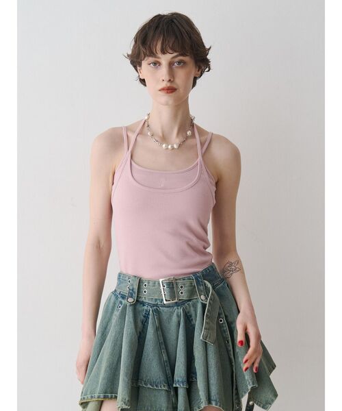 jouetie（ジュエティ）の「レイヤードキャミソール　カップ付き（キャミソール・レディース・ピンク/レッド/ブラック/オフホワイト/ブルー・MEDIUM）」の15枚目の写真