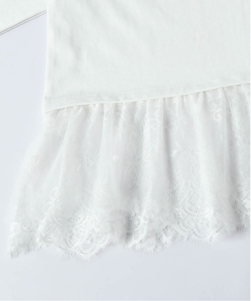 La-gemme(ラジェム)の「裾レーストップス(Tシャツ/カットソー・レディース・ホワイト/ブラック・フリー)」の19枚目の写真