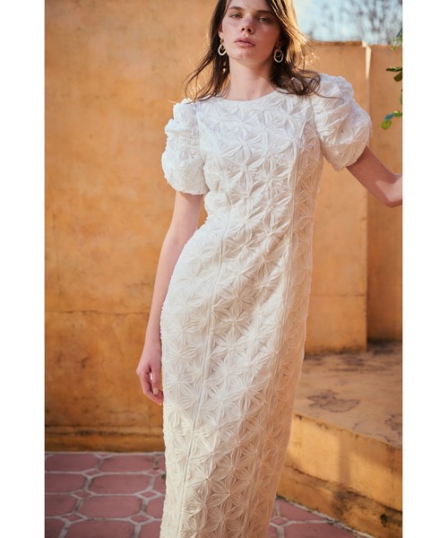 Butterfly Lace Midi Dress 3Dフラワーバタフライドレス（ワンピース