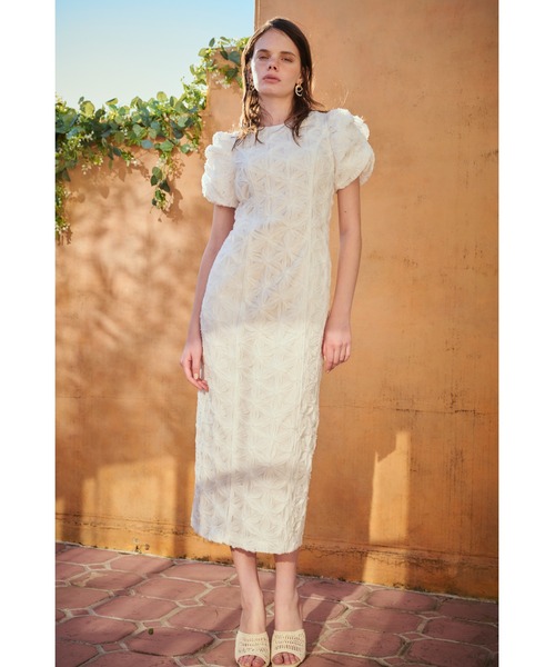 Estella.K(エステラケー)の「Butterfly Lace Midi Dress 3Dフラワーバタフライドレス(ワンピース・レディース・ホワイト/モーブ系/サックスブルー・FREE)」の12枚目の写真