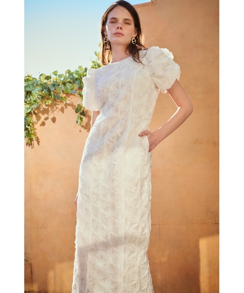 Estella.K(エステラケー)の「Butterfly Lace Midi Dress 3Dフラワーバタフライドレス(ワンピース・レディース・ホワイト/モーブ系/サックスブルー・FREE)」の11枚目の写真