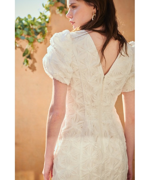 Estella.K(エステラケー)の「Butterfly Lace Midi Dress 3Dフラワーバタフライドレス(ワンピース・レディース・ホワイト/モーブ系/サックスブルー・FREE)」の8枚目の写真