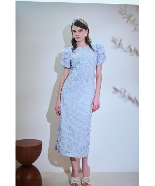 Estella.K(エステラケー)の「Butterfly Lace Midi Dress 3Dフラワーバタフライドレス(ワンピース・レディース・ホワイト/モーブ系/サックスブルー・FREE)」の19枚目の写真