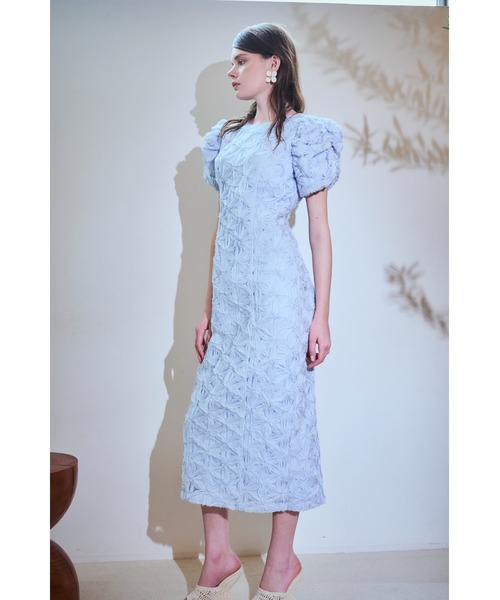 Estella.K(エステラケー)の「Butterfly Lace Midi Dress 3Dフラワーバタフライドレス(ワンピース・レディース・ホワイト/モーブ系/サックスブルー・FREE)」の16枚目の写真