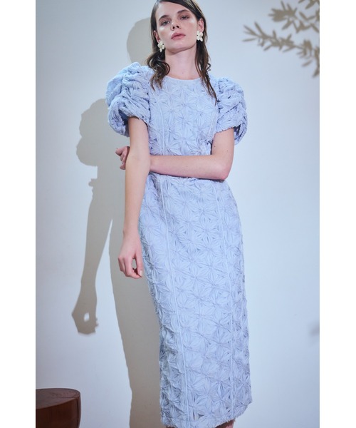 Estella.K(エステラケー)の「Butterfly Lace Midi Dress 3Dフラワーバタフライドレス(ワンピース・レディース・ホワイト/モーブ系/サックスブルー・FREE)」の15枚目の写真