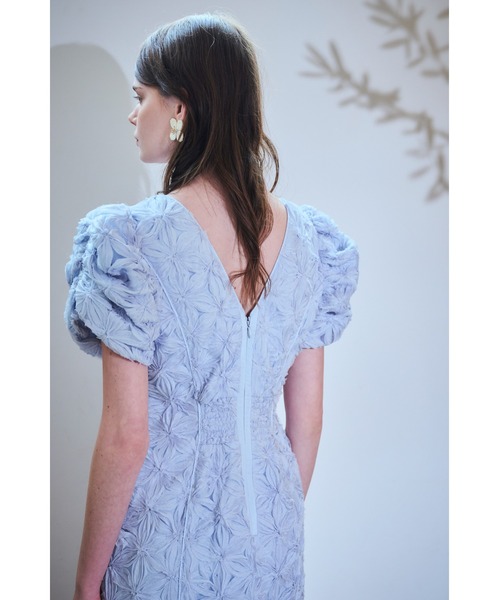 Estella.K(エステラケー)の「Butterfly Lace Midi Dress 3Dフラワーバタフライドレス(ワンピース・レディース・ホワイト/モーブ系/サックスブルー・FREE)」の14枚目の写真