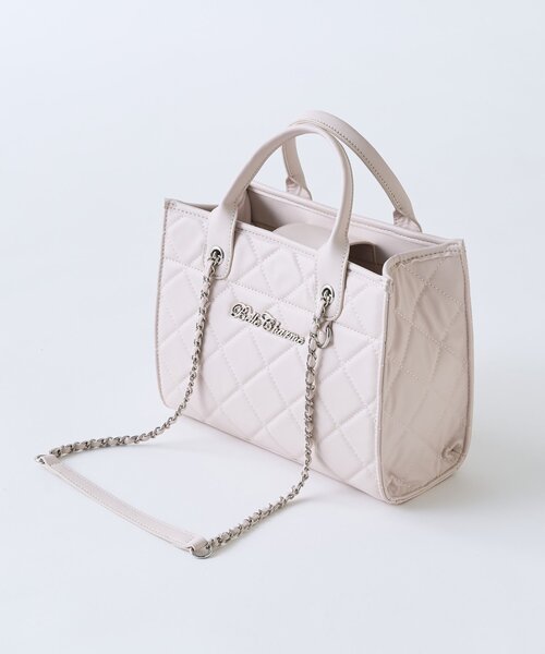 OLIVE des OLIVE（オリーブデオリーブ）の「【Belle Charme】Belle Charme Quilted Mini Tote（トートバッグ・レディース・ピンク/アイボリー/ブラック・FREE）」の2枚目の写真
