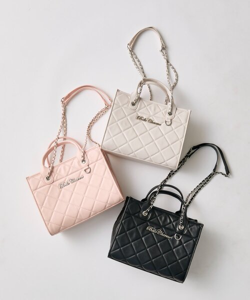 OLIVE des OLIVE(オリーブデオリーブ)の「【Belle Charme】Belle Charme Quilted Mini Tote(トートバッグ・レディース・ピンク/アイボリー/ブラック/ラベンダー/サックスブルー・FREE)」の12枚目の写真