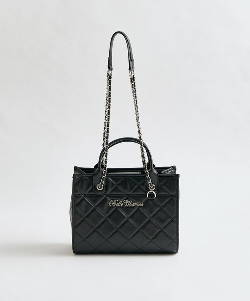 OLIVE des OLIVE（オリーブデオリーブ）の「【Belle Charme】Belle Charme Quilted Mini Tote（トートバッグ・レディース・ピンク/アイボリー/ブラック・FREE）」の10枚目の写真