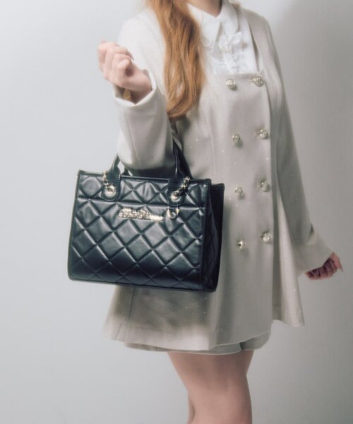 OLIVE des OLIVE（オリーブデオリーブ）の「【Belle Charme】Belle Charme Quilted Mini Tote（トートバッグ・レディース・ピンク/アイボリー/ブラック・FREE）」の16枚目の写真