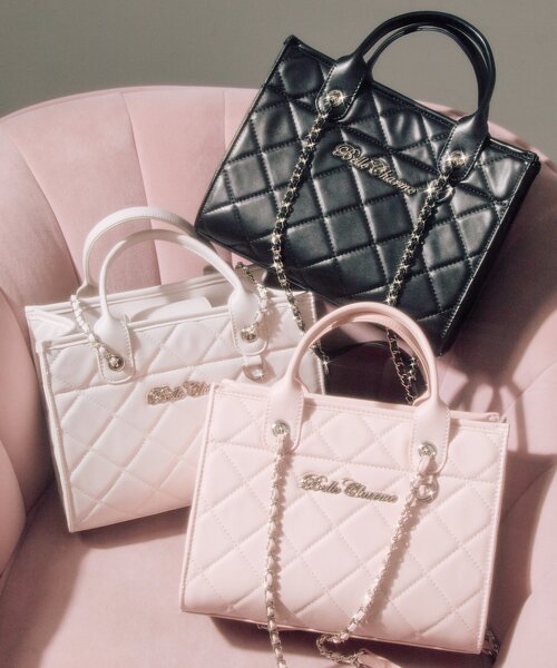 OLIVE des OLIVE(オリーブデオリーブ)の「【Belle Charme】Belle Charme Quilted Mini Tote(トートバッグ・レディース・ピンク/アイボリー/ブラック/ラベンダー/サックスブルー・FREE)」の22枚目の写真