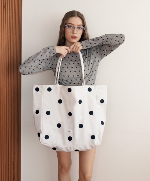 Mili affinity（ミリアフィニティー）の「ロゴビックトートバック（トートバッグ・レディース・ネイビー/ホワイト/バーガンディー/イエロー・FREE）」の7枚目の写真