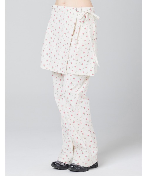 Little sunny bite(リトルサニーバイト)の「【Little Sunny Bite】floral nylon pants(その他パンツ・レディース・ピンク/ホワイト/ブラック・MEDIUM/SMALL)」の4枚目の写真
