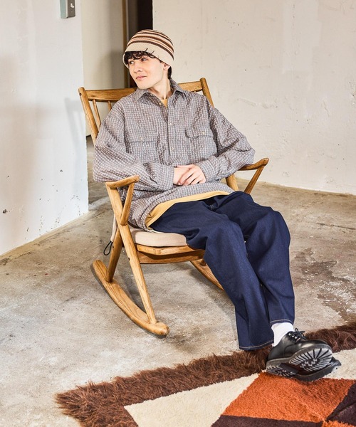 niko and...（ニコアンド）の「掠れチェックサッカープルオーバーシャツ（シャツ/ブラウス・メンズ・グレー/オフホワイト/ブラウン・MEDIUM/LARGE）」の21枚目の写真