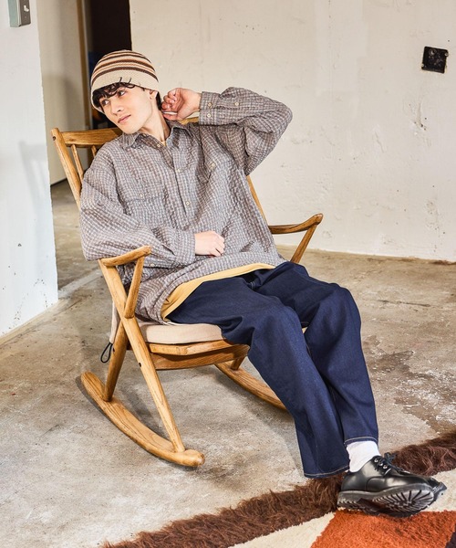 niko and...（ニコアンド）の「掠れチェックサッカープルオーバーシャツ（シャツ/ブラウス・メンズ・グレー/オフホワイト/ブラウン・MEDIUM/LARGE）」の22枚目の写真