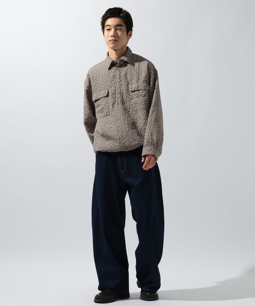 niko and...（ニコアンド）の「掠れチェックサッカープルオーバーシャツ（シャツ/ブラウス・メンズ・グレー/オフホワイト/ブラウン・MEDIUM/LARGE）」の14枚目の写真