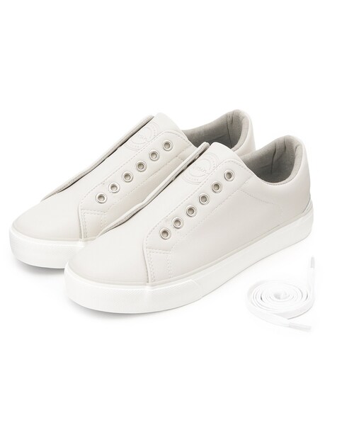 Dessin（デッサン）の「【2WAY】スムーススニーカー（スニーカー・レディース・ライトグレー/ホワイト・50/45/40/35/30）」の2枚目の写真