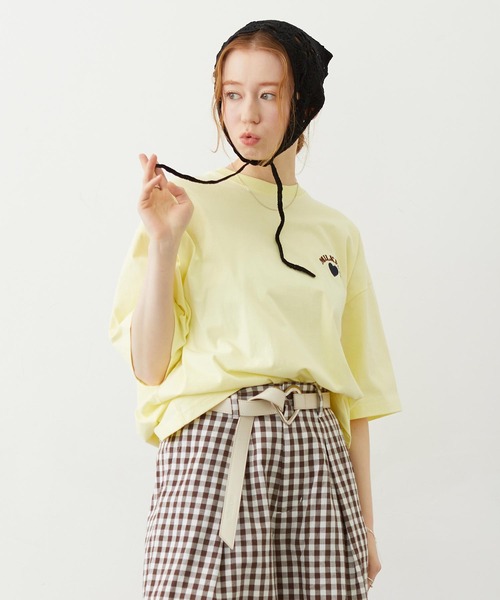 MILKFED.(ミルクフェド)の「1995 TWILL PATCH WIDE S/S TEE(Tシャツ/カットソー・レディース・ブラック/イエロー/ホワイト・M/L)」の1枚目の写真
