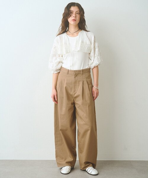 Whim Gazette（ウィムガゼット）の「ボレロブラウス（カーディガン/ボレロ・レディース・チャコールグレー/オフホワイト/ブラック・FREE）」の10枚目の写真