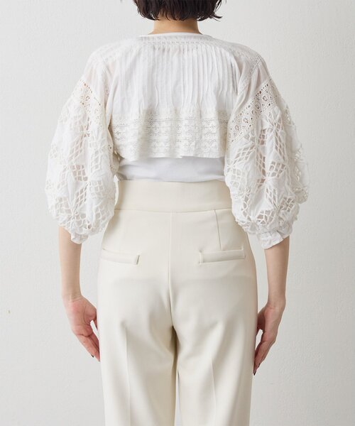 Whim Gazette（ウィムガゼット）の「ボレロブラウス（カーディガン/ボレロ・レディース・チャコールグレー/オフホワイト/ブラック・FREE）」の16枚目の写真