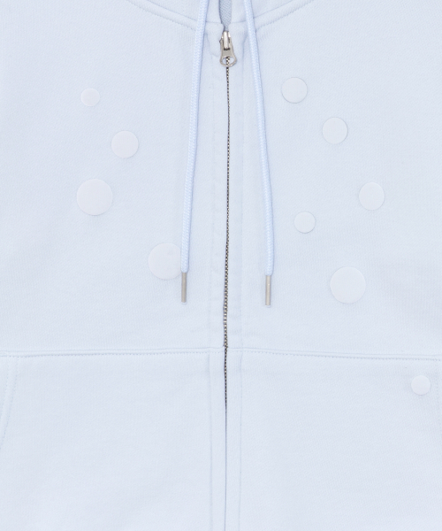 THECOLDESTMOMENT(ザコールデストモーメント)の「TCM dot hooded zip-up (sky blue)(パーカー・レディース・その他・LARGE/SMALL/MEDIUM)」の4枚目の写真