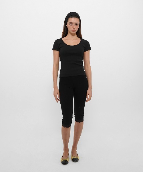 BLACKUP（ブラックアップ）の「[B-BASIC] テンションスタンダードスリムUネック半袖Tシャツ（Tシャツ/カットソー・レディース・グレー/アイボリー/ブラック・SMALL/MEDIUM）」の19枚目の写真