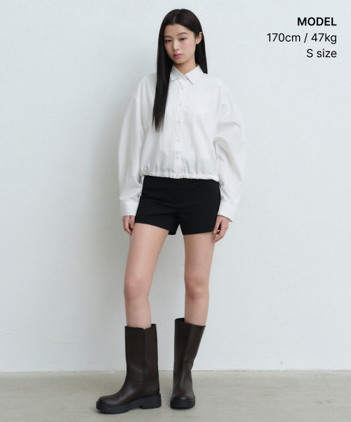 MUSINSA STANDARD WOMAN（ムシンサスタンダードウーマン）の「ウィメンズ RN ボリューム ストリング シャツジャケット [ホワイト]（シャツ/ブラウス・レディース・その他・MEDIUM/LARGE/X-SMALL/SMALL）」の2枚目の写真