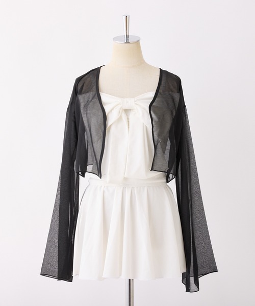 one after another NICE CLAUP（ワンアフターアナザーナイスクラップ）の「swimwear/フロントリボン+シアーカーディガン/4点セット（水着・レディース・ホワイト系/ミント・FREE）」の2枚目の写真