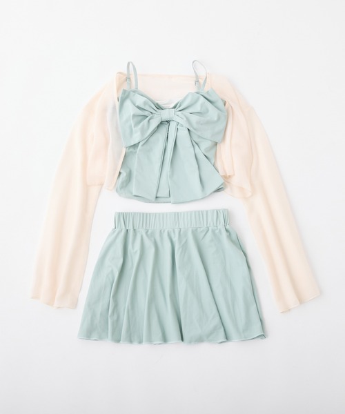 one after another NICE CLAUP（ワンアフターアナザーナイスクラップ）の「swimwear/フロントリボン+シアーカーディガン/4点セット（水着・レディース・ホワイト系/ミント・FREE）」の21枚目の写真