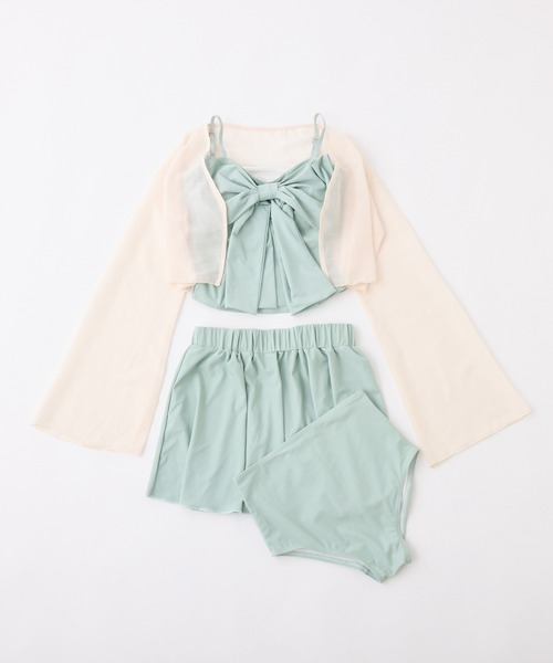 one after another NICE CLAUP（ワンアフターアナザーナイスクラップ）の「swimwear/フロントリボン+シアーカーディガン/4点セット（水着・レディース・ホワイト系/ミント・FREE）」の22枚目の写真