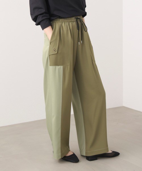 Bou Jeloud(ブージュルード)の「異素材ワークパンツ(その他パンツ・レディース・チャコールグレー/ベージュ/カーキ・FREE)」の1枚目の写真