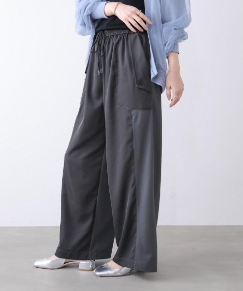 Bou Jeloud(ブージュルード)の「異素材ワークパンツ(その他パンツ・レディース・チャコールグレー/ベージュ/カーキ・FREE)」の2枚目の写真