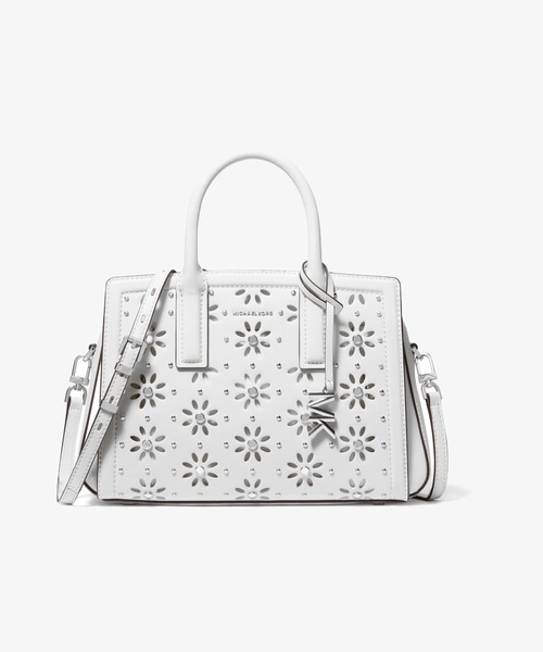 MICHAEL KORS(マイケルコース)の「LAILA エンブリッシュ レーザーカットレザー サッチェル スモール(ハンドバッグ・レディース・ホワイト系・FREE)」の1枚目の写真