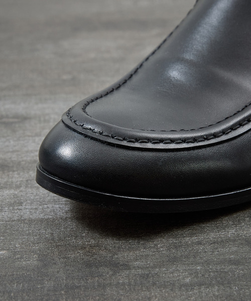 PADRONE(パドローネ)の「PADRONE パドローネ / BL Moccasin SHOES ヴァンプローファー レザーモカシンシューズ / PU8394-2111(ドレスシューズ・メンズ・ブラック・42/41/40)」の4枚目の写真