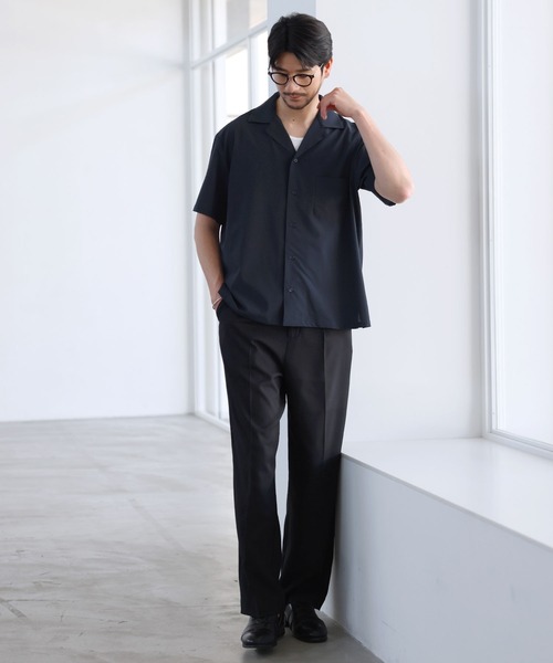 SPU(スプ)の「【セットアップ対応】【接触冷感・防シワ・速乾】AIR TECH DOT 機能性リラックスフィット半袖オープンカラーシャツ(シャツ/ブラウス・メンズ・チャコール/ブラック/ネイビー/カーキ・S/XL/M/L)」の6枚目の写真