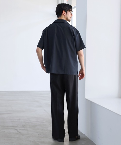 SPU(スプ)の「【セットアップ対応】【接触冷感・防シワ・速乾】AIR TECH DOT 機能性リラックスフィット半袖オープンカラーシャツ(シャツ/ブラウス・メンズ・チャコール/ブラック/ネイビー/カーキ・S/XL/M/L)」の7枚目の写真