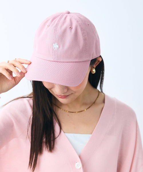 CROSS FUNCTION（クロスファンクション）の「POLO プレイヤー刺繍キャップ【CROSS FUNCTION/クロスファンクション】（キャップ・レディース・アイボリー/ブラック/チャコールグレー/ダークグリーン/オフホワイト/ネイビー/ベージュ/ピンク・FREE）」の8枚目の写真
