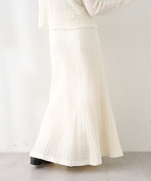Kastane（カスタネ）の「【セットアップ対応】クロスジャガードスカート（スカート・レディース・アイボリー/ブラック・FREE）」の18枚目の写真