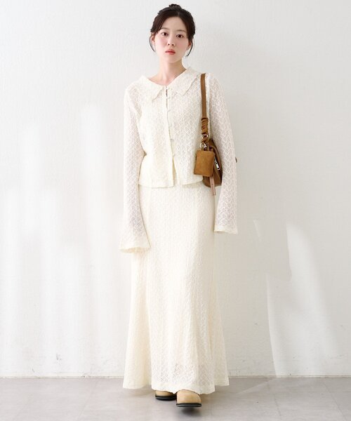 Kastane（カスタネ）の「【セットアップ対応】クロスジャガードスカート（スカート・レディース・アイボリー/ブラック・FREE）」の19枚目の写真