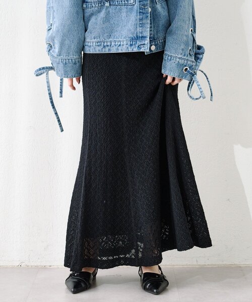 Kastane（カスタネ）の「【セットアップ対応】クロスジャガードスカート（スカート・レディース・アイボリー/ブラック・FREE）」の6枚目の写真